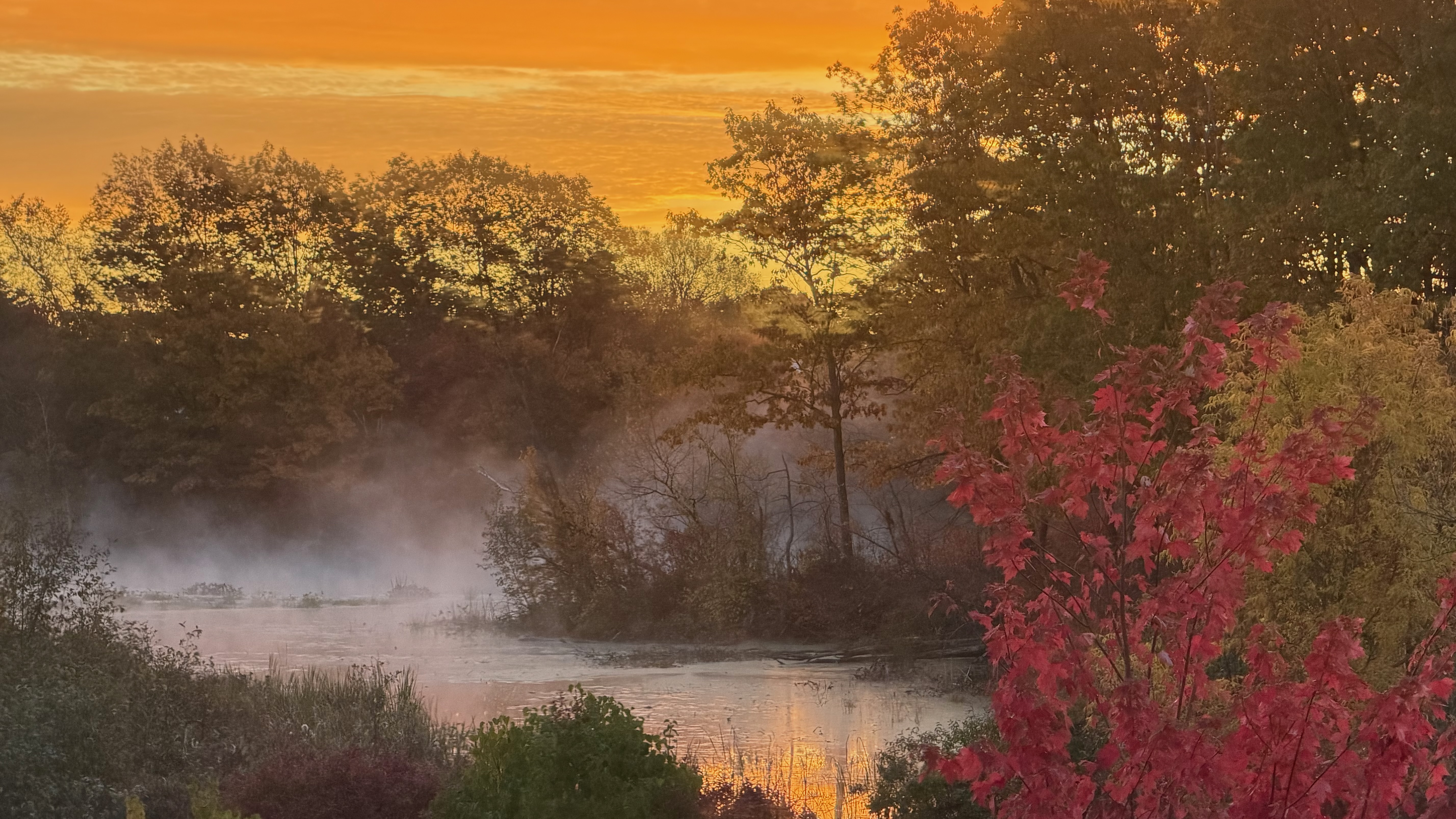 Fall view of the Gananoque River from the Riverside Loop