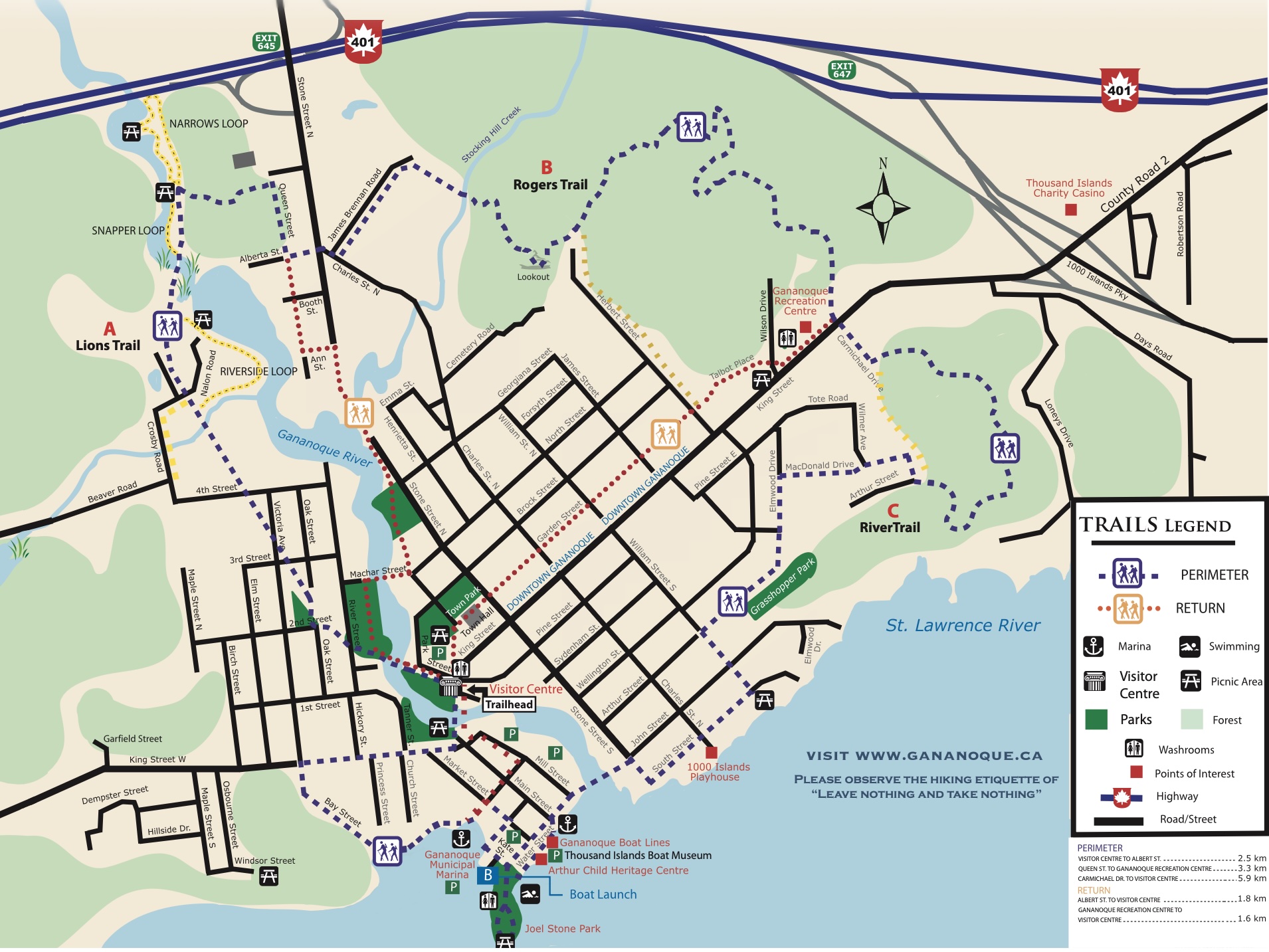 Gananoque trail map thumbnail